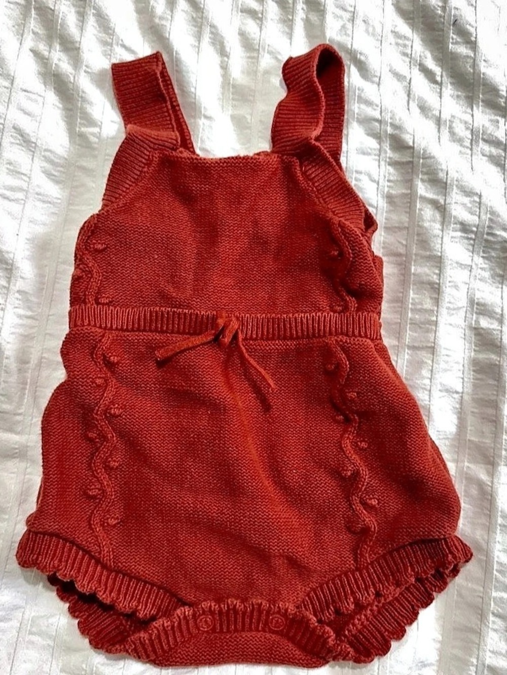 Cat & Jack Knit Sweater Romper Baby 6-9M Red